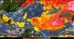 Météo tropicale : Air sec et densité de poussière dans l'air.