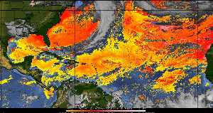 Météo tropicale : Air sec et densité de poussière dans l'air.