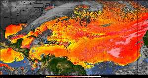 Météo tropicale : Air sec et densité de poussière dans l'air.