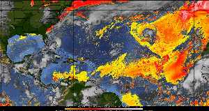 Météo tropicale : Air sec et densité de poussière dans l'air.