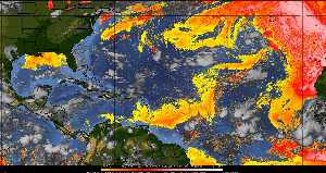Météo tropicale : Air sec et densité de poussière dans l'air.