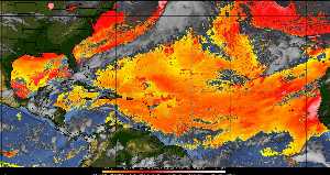 Météo tropicale : Air sec et densité de poussière dans l'air.