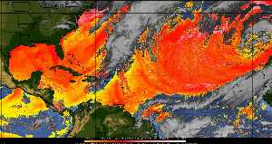 Météo tropicale : Air sec et densité de poussière dans l'air.
