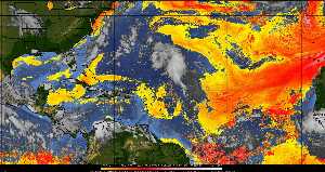 Météo tropicale : Air sec et densité de poussière dans l'air.
