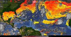 Météo tropicale : Air sec et densité de poussière dans l'air.