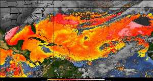 Météo tropicale : Air sec et densité de poussière dans l'air.