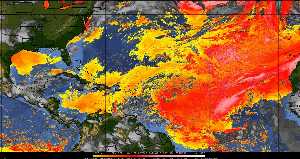 Météo tropicale : Air sec et densité de poussière dans l'air.