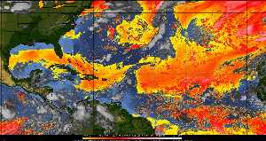 Météo tropicale : Air sec et densité de poussière dans l'air.