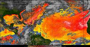 Météo tropicale : Air sec et densité de poussière dans l'air.