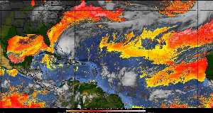 Météo tropicale : Air sec et densité de poussière dans l'air.