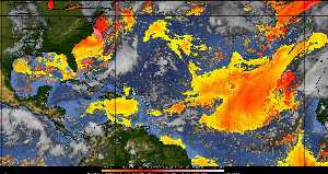 Météo tropicale : Air sec et densité de poussière dans l'air.