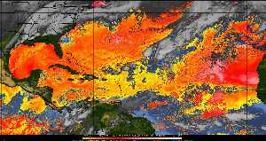 Météo tropicale : Air sec et densité de poussière dans l'air.