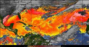 Météo tropicale : Air sec et densité de poussière dans l'air.