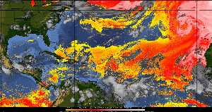 Météo tropicale : Air sec et densité de poussière dans l'air.