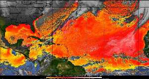 Météo tropicale : Air sec et densité de poussière dans l'air.