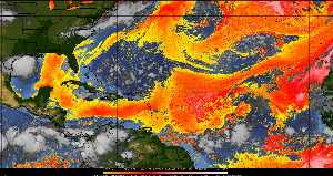 Météo tropicale : Air sec et densité de poussière dans l'air.