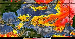 Météo tropicale : Air sec et densité de poussière dans l'air.