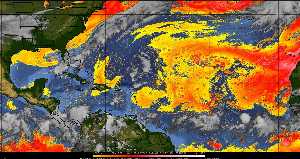 Météo tropicale : Air sec et densité de poussière dans l'air.