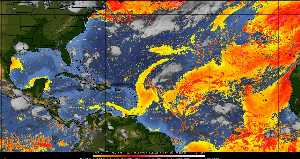 Météo tropicale : Air sec et densité de poussière dans l'air.
