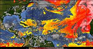 Météo tropicale : Air sec et densité de poussière dans l'air.