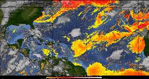 Météo tropicale : Air sec et densité de poussière dans l'air.