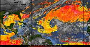 Météo tropicale : Air sec et densité de poussière dans l'air.