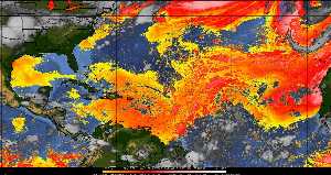 Météo tropicale : Air sec et densité de poussière dans l'air.