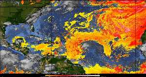 Météo tropicale : Air sec et densité de poussière dans l'air.