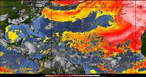 Météo tropicale : Air sec et densité de poussière dans l'air.