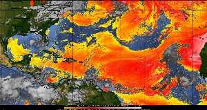 Météo tropicale : Air sec et densité de poussière dans l'air.