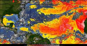 Météo tropicale : Air sec et densité de poussière dans l'air.