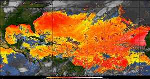 Météo tropicale : Air sec et densité de poussière dans l'air.