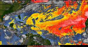 Météo tropicale : Air sec et densité de poussière dans l'air.