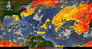 Météo tropicale : Air sec et densité de poussière dans l'air.