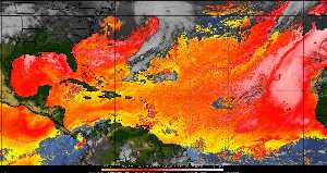Météo tropicale : Air sec et densité de poussière dans l'air.