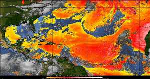 Météo tropicale : Air sec et densité de poussière dans l'air.