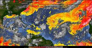 Météo tropicale : Air sec et densité de poussière dans l'air.