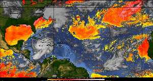 Météo tropicale : Air sec et densité de poussière dans l'air.