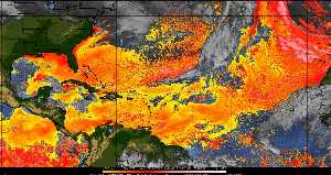 Météo tropicale : Air sec et densité de poussière dans l'air.