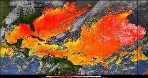 Météo tropicale : Air sec et densité de poussière dans l'air.