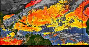 Météo tropicale : Air sec et densité de poussière dans l'air.