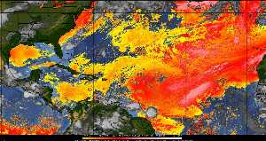 Météo tropicale : Air sec et densité de poussière dans l'air.