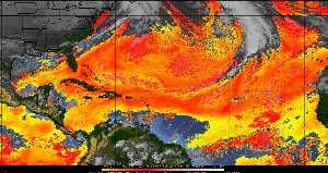 Météo tropicale : Air sec et densité de poussière dans l'air.