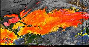 Météo tropicale : Air sec et densité de poussière dans l'air.
