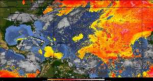 Météo tropicale : Air sec et densité de poussière dans l'air.