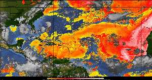 Météo tropicale : Air sec et densité de poussière dans l'air.