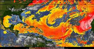 Météo tropicale : Air sec et densité de poussière dans l'air.