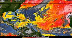 Météo tropicale : Air sec et densité de poussière dans l'air.