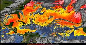 Météo tropicale : Air sec et densité de poussière dans l'air.