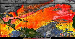 Météo tropicale : Air sec et densité de poussière dans l'air.